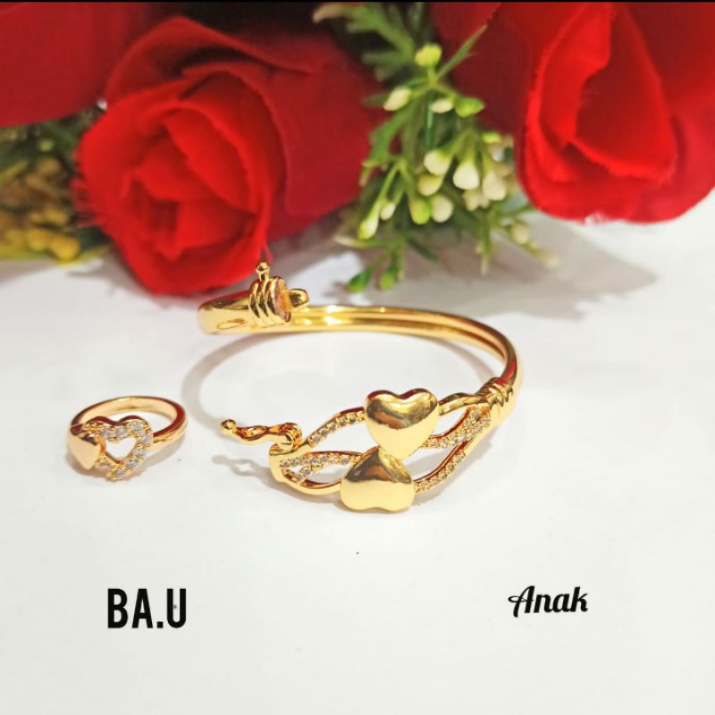 Gelang Bangkok Anak Free Cincin Permata Zircon Gold Perhiasan Anak limited edition