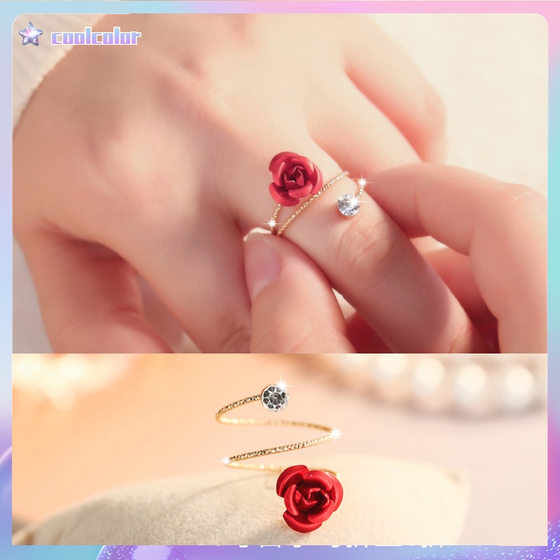 【Ready stock】Cincin titanium wanita anti karat murah Perhiasan Berlian Imitasi Disesuaikan murah anting jewelry fashion simple COD