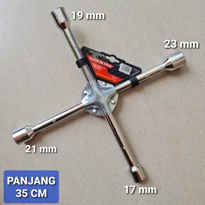 KUNCI RODA PALANG BESI PLAT 17-19-21-23mm STAINLESS STEEL