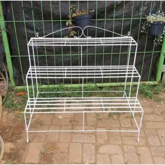 HO17S17 STANDING POT/ RAK BUNGA SUSUN 3 BAHAN BESI ULIR DBN652136F