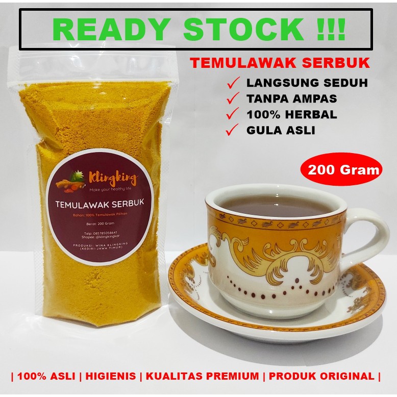 

TEMULAWAK SERBUK SIAP SEDUH ALAMI BERKHASIAT 200gr