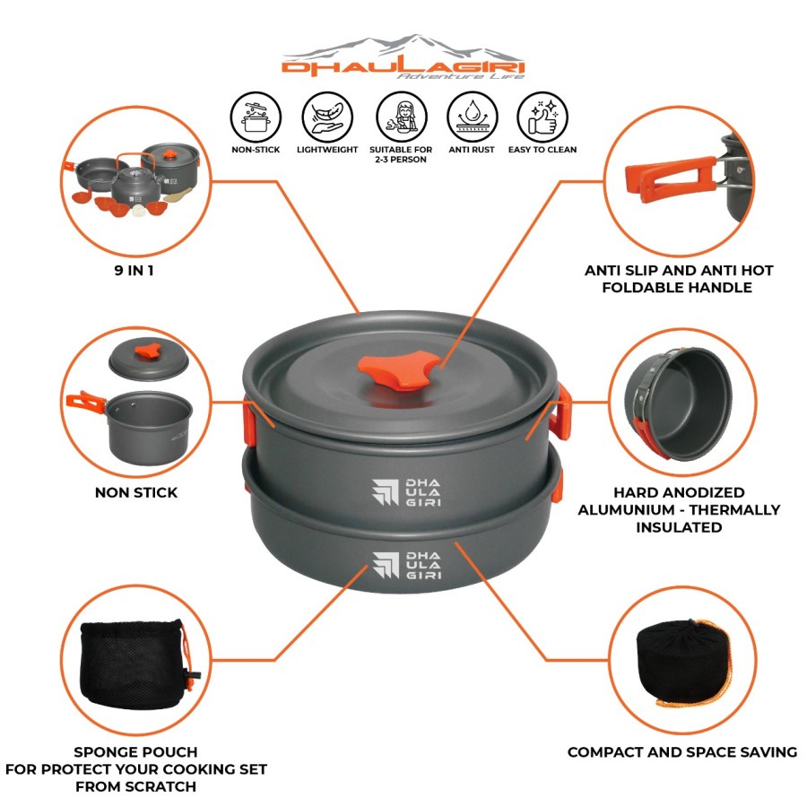 Cooking Set DH400 Dhaulagiri Peralatan Masak Outdoor Camping Praktis