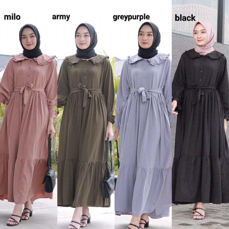 ( S M L XL XXL XXXL 5L ) Rowena maxy | Gamis jumbo best seller