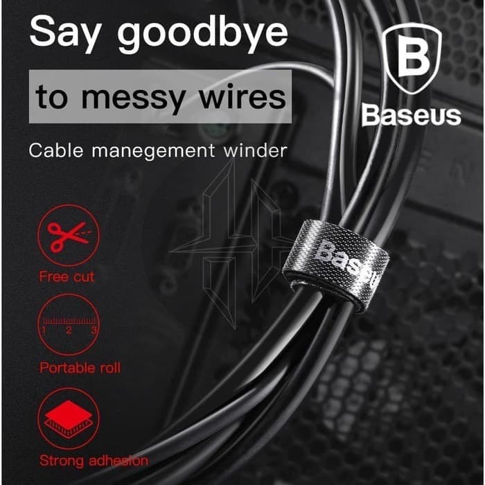 

Ready Baseus Velcro Ties Strap Pengikat Kabel Cableties Klip Kabel Resize - Hitam, 1M