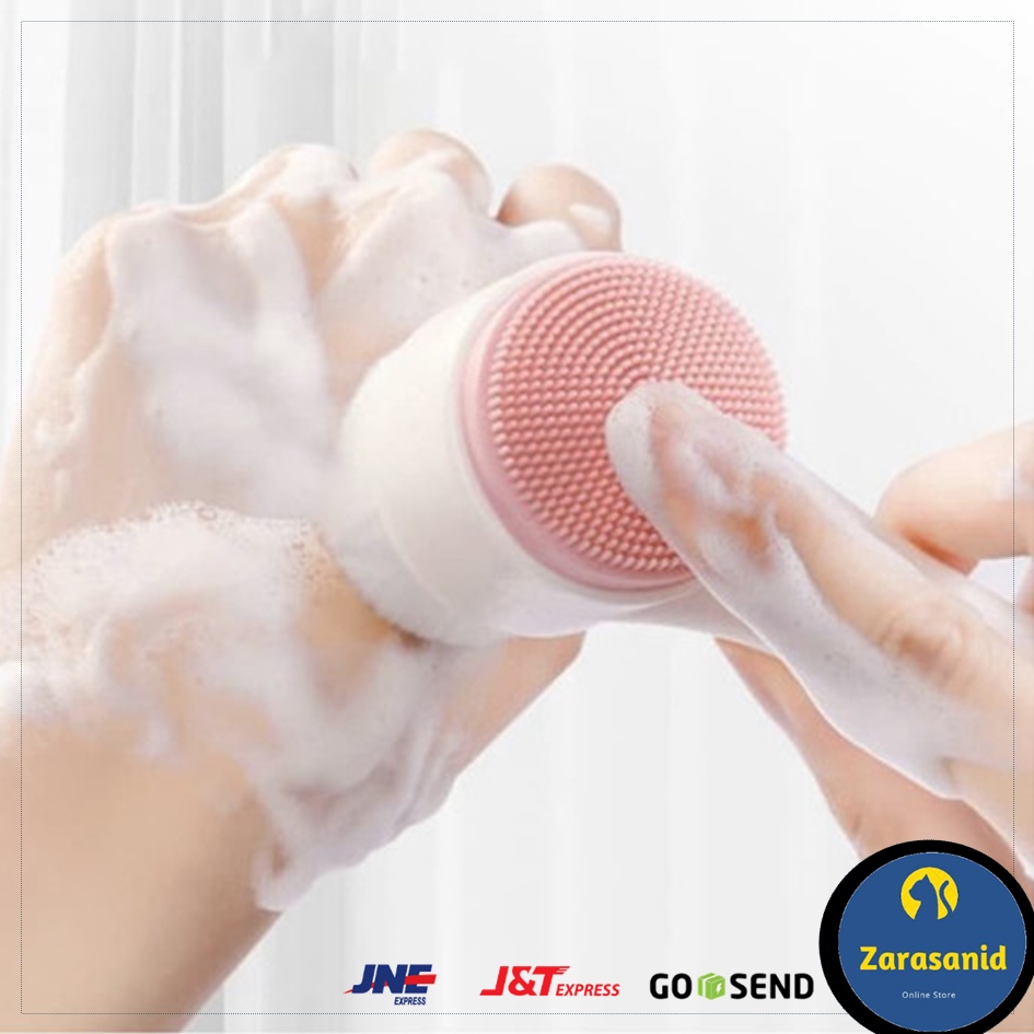 Alat Cuci Muka 2IN1 Sikat Wajah 2 Sisi Facial Cleansing Brush Silicone Praktis Ekonomis