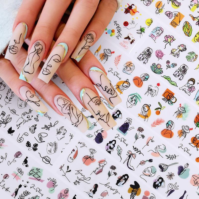 10pcs / Kantong Stiker Foil Transfer Desain Marmer Untuk Dekorasi Nail Art