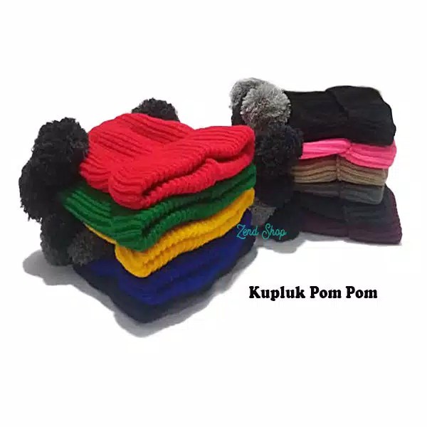 Topi Kupluk Bayi Pompom Rajut 6-24 bulan- BayI Online Shop