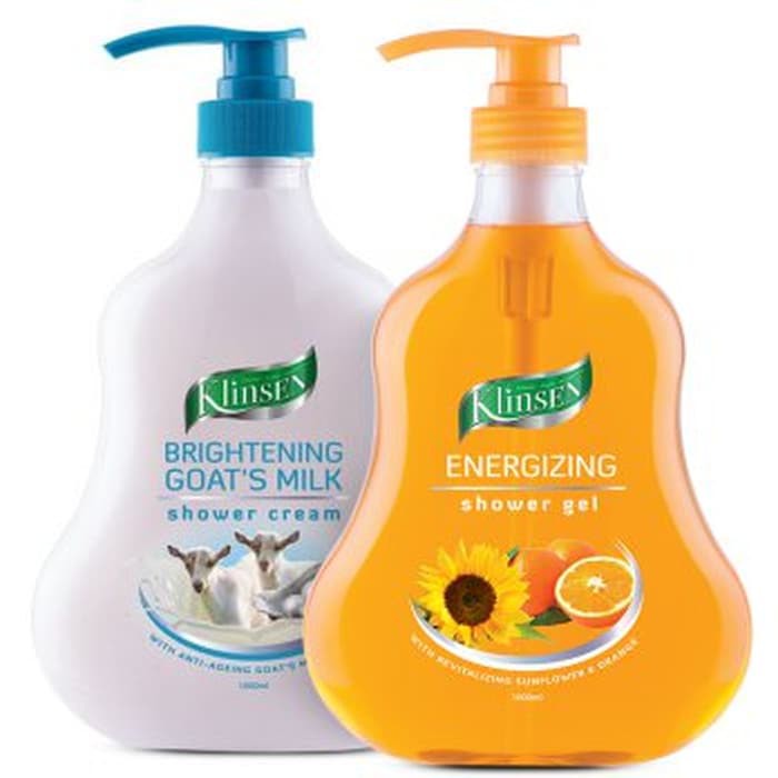 Klinsen Goat's Milk + KLINSEN ENERGIZING SHOWER GEL (2 x 1000Ml) 2 Botol