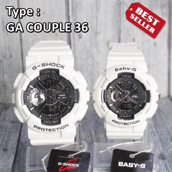PROMO MURAH    Jam tangan Couple Casio G-Shock GA110 Full Putih White SUPER PREMIUM digital dual