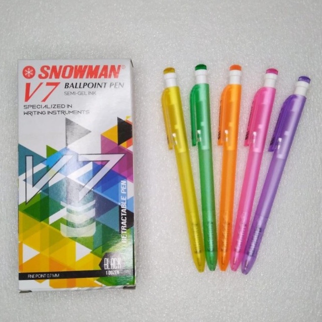 BOLPEN SNOWMAN V7 ISI 12 / PULPEN SNOWMAN / PULPEN / SNOWMAN