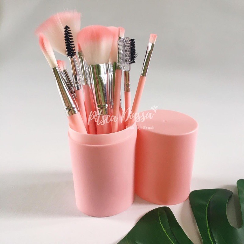 `ღ´ PHINKL `ღ´ Brush set kuas makeup tabung kosmetika untuk aplikasi bedak eyeshadow blush on lipstick