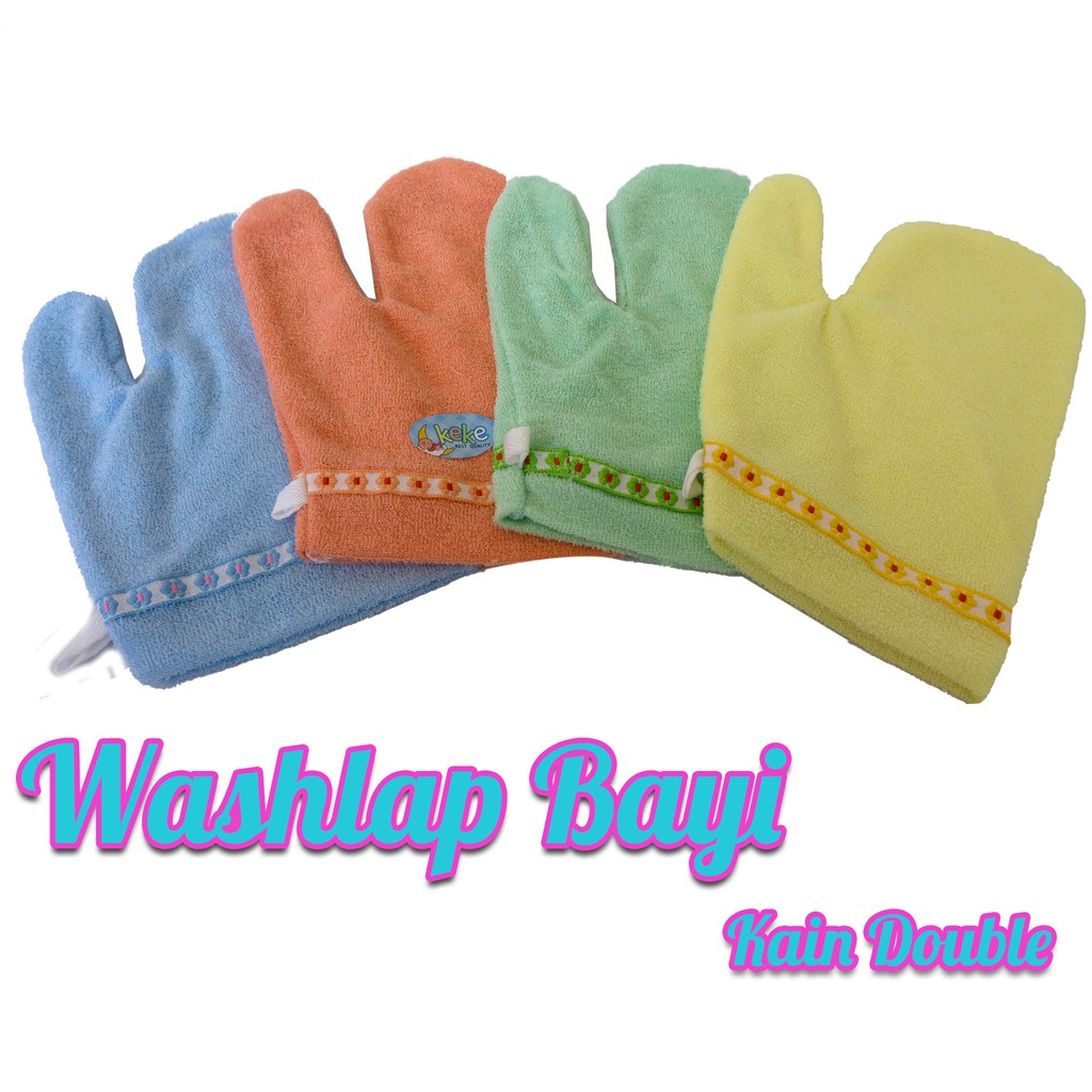 washlap bayi jari dan kotak handuk washlap mandi kain double