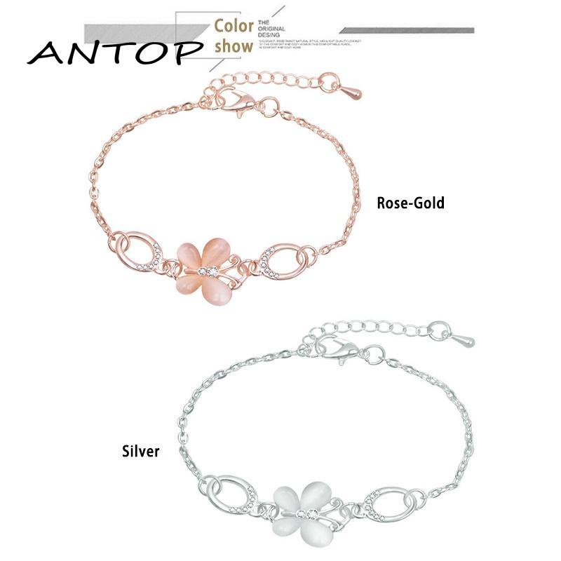 1 Pcs Korean Gelang Titanium Wanita Anti Karat Selamanya Kupu Berlian Bracelet ANTOP