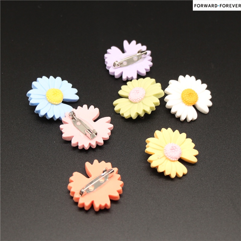 12pcs Bros Pin Kombinasi Bunga Daisy Cherry Blossom Bahan Plastik M70069