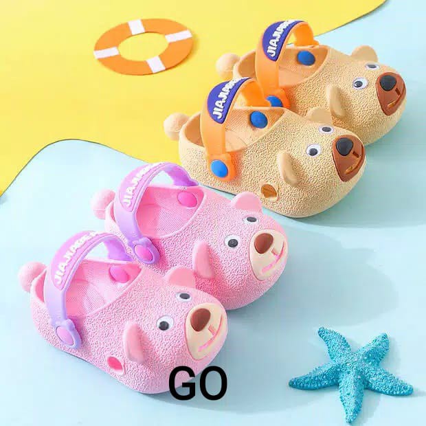 gof JIAJIA BEAR PAO Sandal Anak Laki Laki Perempuan Bahan Karet Model Lucu 0-5 Tahun Import