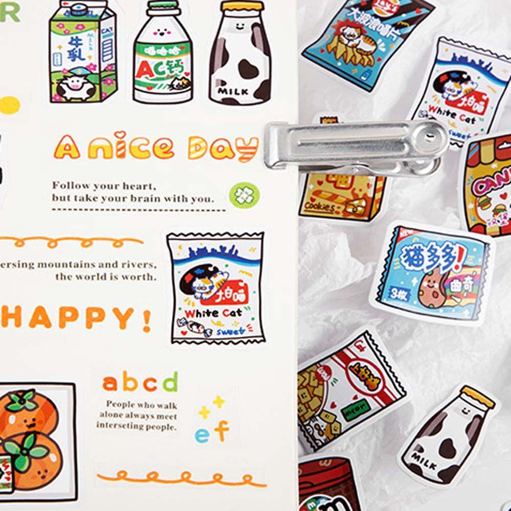 [Elegan] Stiker Akun Tangan Lucu 46 Pcs Scrapbooking Snack Bear DIY Diary Stationery Stickers