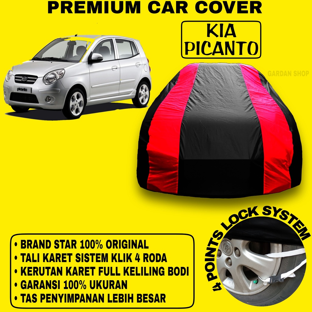 Body Cover Kia PICANTO Sarung Strip MERAH Penutup Bodi Mobil Kia Picanto Waterproof