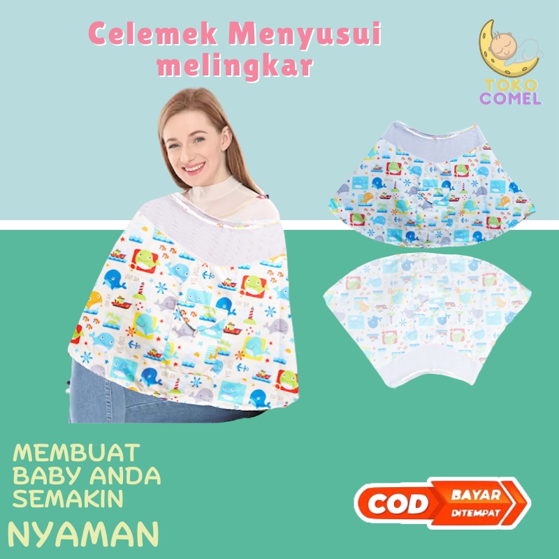 Apron Menyusui Bayi Melingkar Celemek Menyusui Bayi Melingkar Nursing Cover Melingkar Kain Penutup M