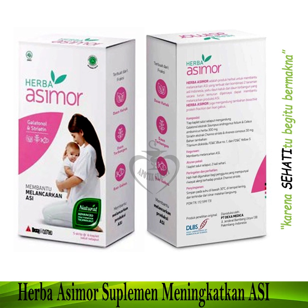 Herba Asimor 30 Kaplet Ekstrak Daun Katuk Asi Booster Pelancar Susu Ibu