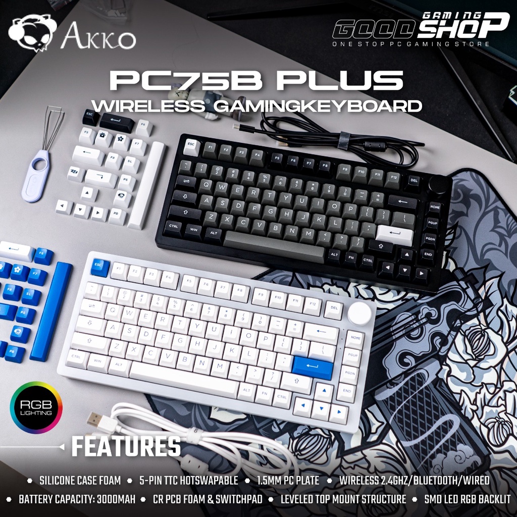 Akko PC75B Plus Wireless Mechanical - Gaming Keyboard