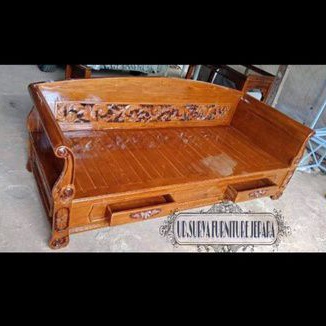 Kursi bangku besar daybed kayu jati bale bale kursi panjang ukir Jepara