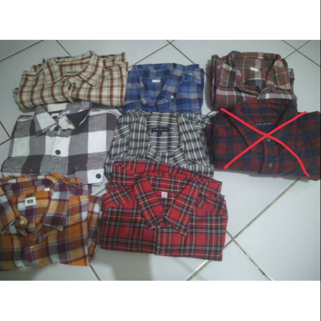 Borongan flannel uniqlo