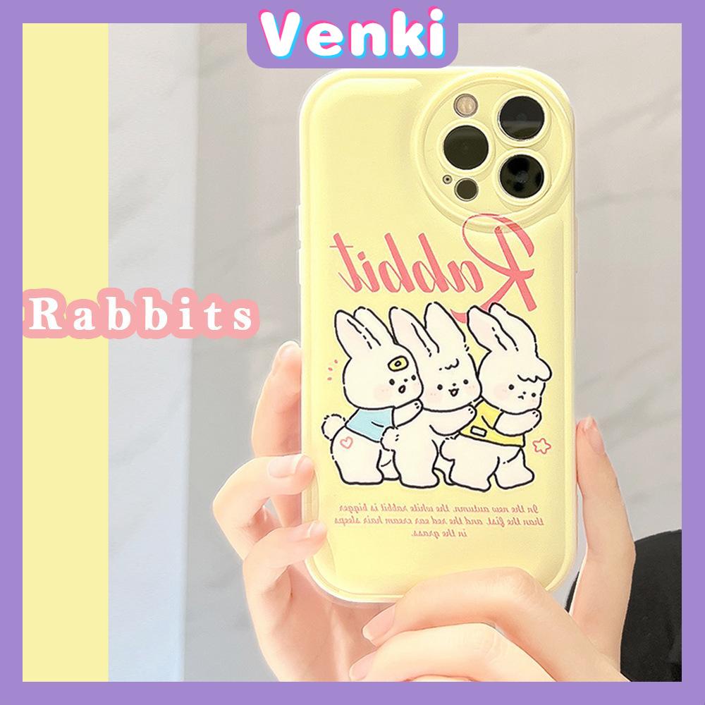 iPhone Case TPU Silicone Soft Case Airbag Shockproof Protection Camera Cute Cartoon Rabbit Compatible For iPhone 11 Pro Max 13 Pro Max 12 Pro Max 7Plus xr XS Max