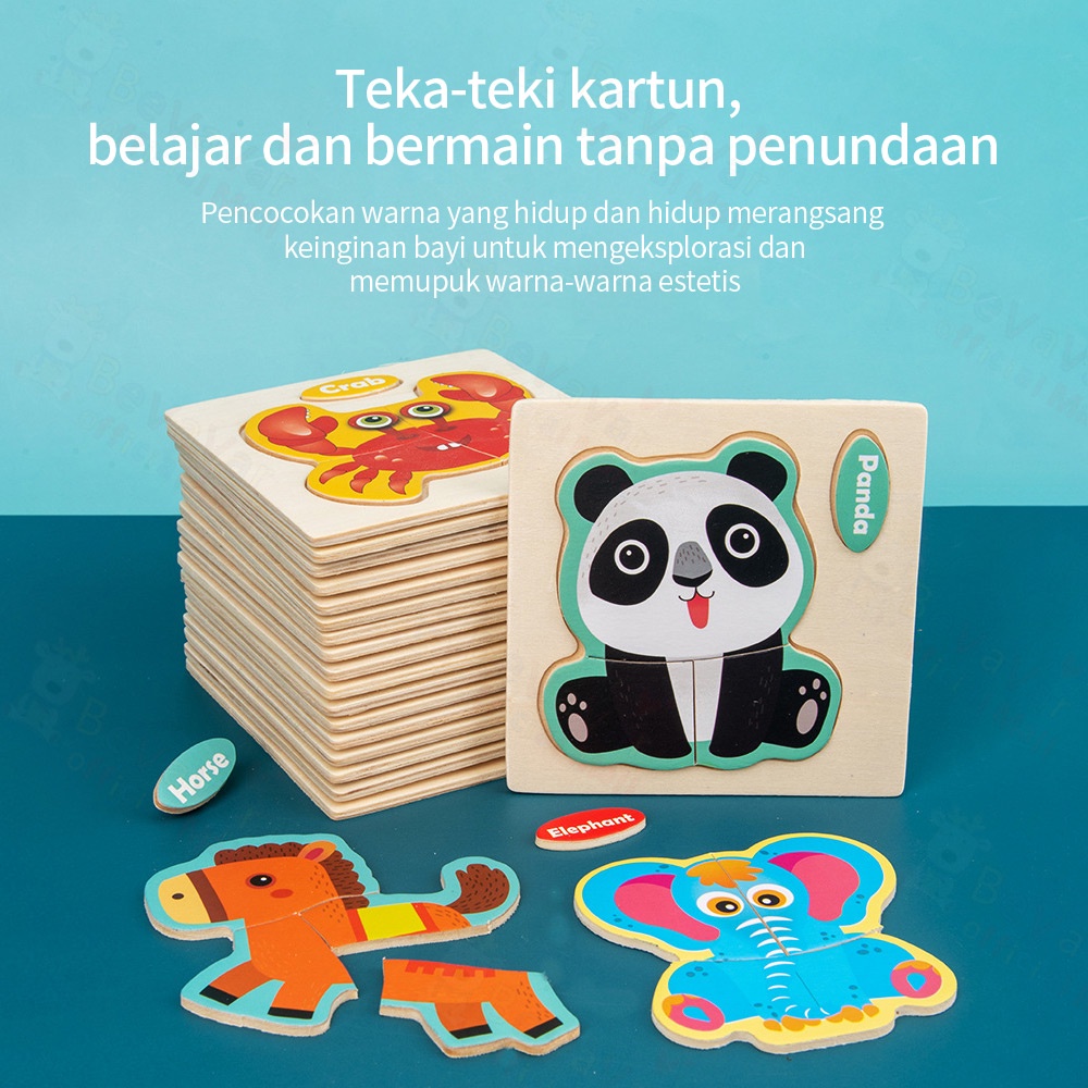 BEVAVAR Mainan Puzzle Kayu Anak Mainan Kayu Edukasi- Wooden Toys