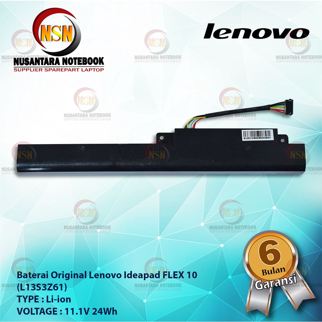 Baterai Original LENOVO ideapad FLEX 10 (L13S3Z61)