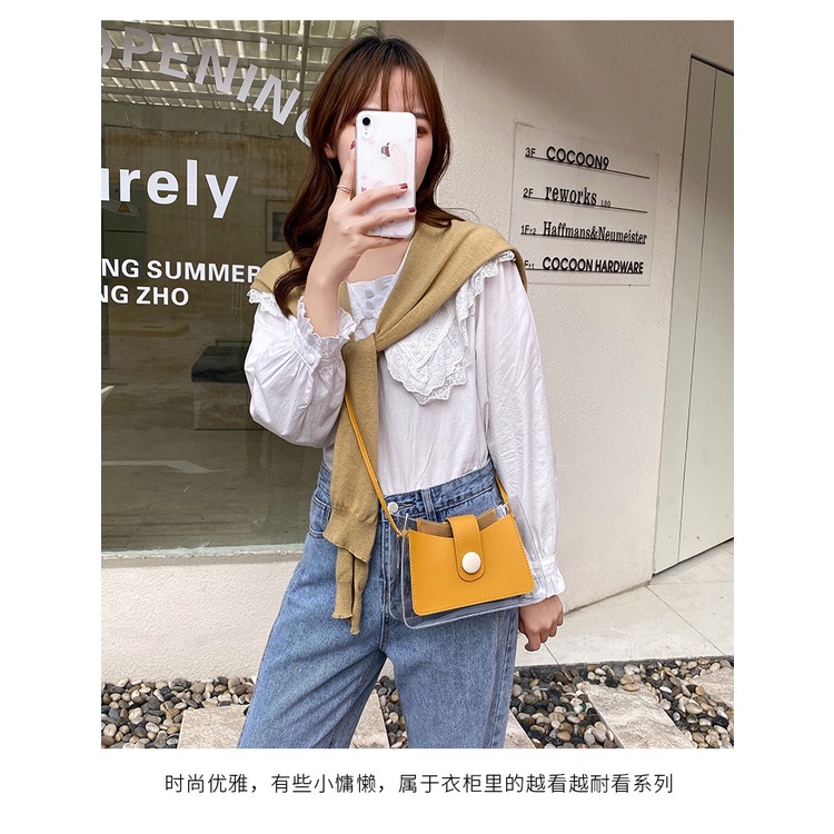 Tas Korea Selempang Jelly Motif Kancing Magnet Rantai Tas Bahu Fashion Terbaru A22