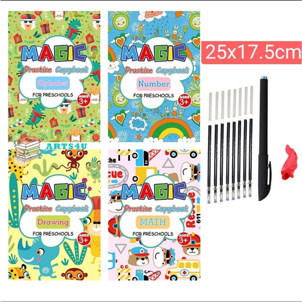 

BUKU LATIHAN MENULIS MACIG PRACTICE COPY BOOK GAMBAR, HURUF, ANGKA 8 REFILL TINTA