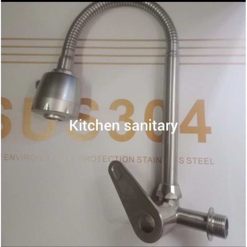 Kran flexible tembok stainless/ Kran tembok cuci piring