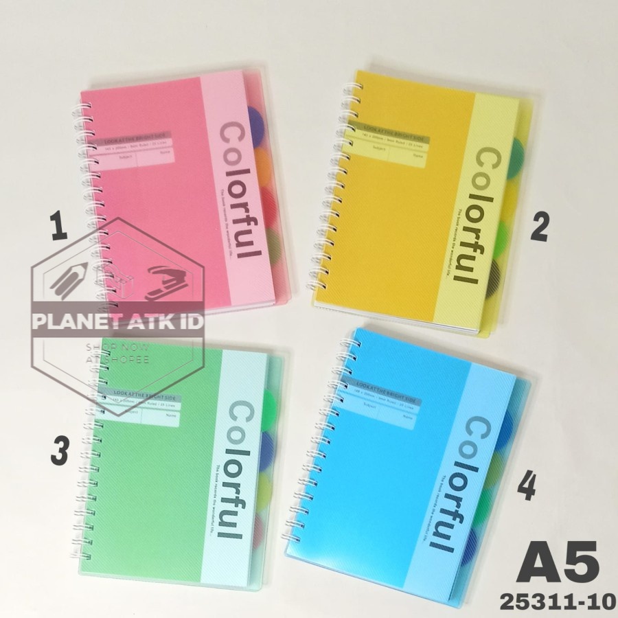 

Notebook Spiral A5 90Lbr+Pembatas/Buku Spiral/Notepad/Diary/Ring