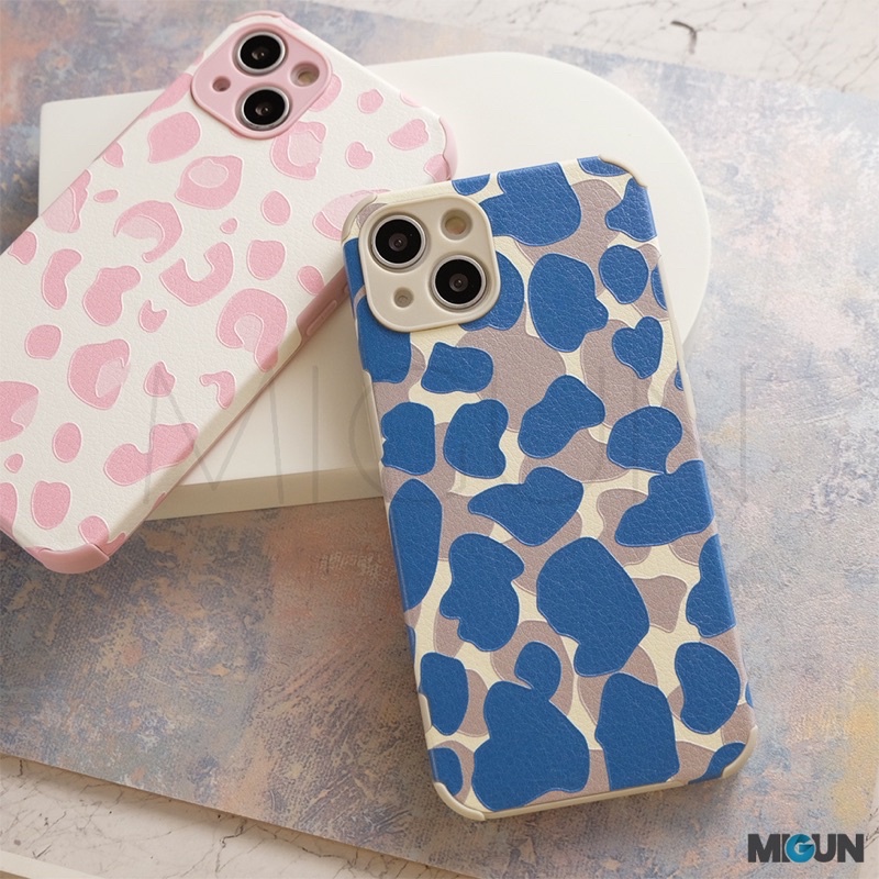 New! Cow Leopard Pattern - Softcase leather fullcover for iPhone 11 12 13 PRO PROMAX 7 8 SE2020 7+ 8+ X XS XR XSMAX