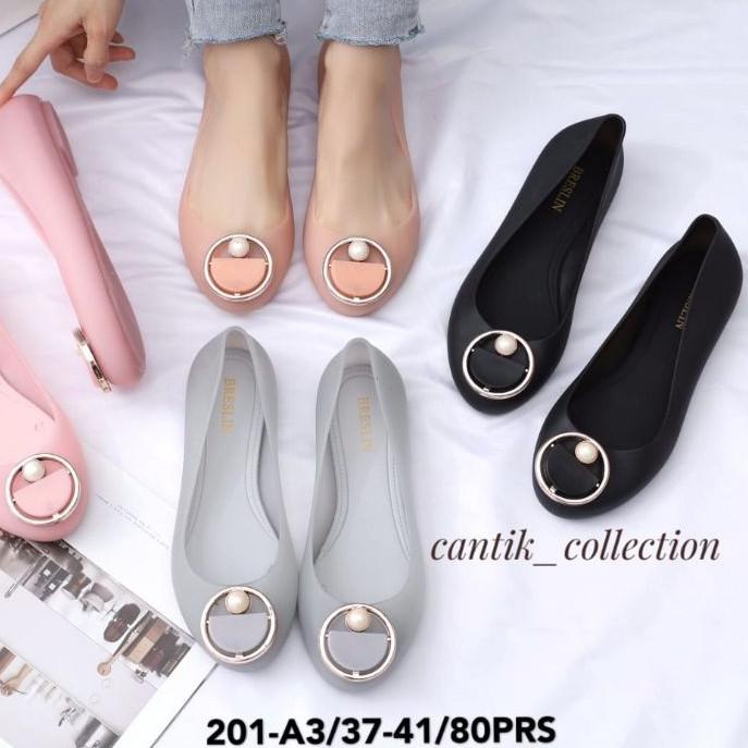✴ Sepatu Jelly Wanita Breslin Flat Shoes Ring & Pita 201 - Sepatu Karet Jelly Wanita Flat Shoes 201-