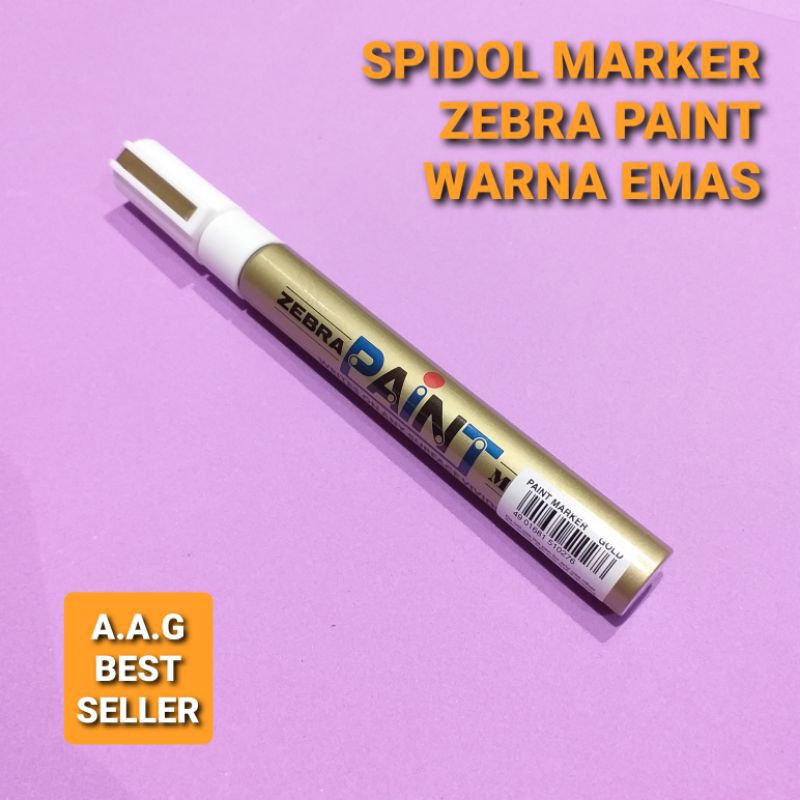 

SPIDOL MARKER ZEBRA PAINT WARNA EMAS