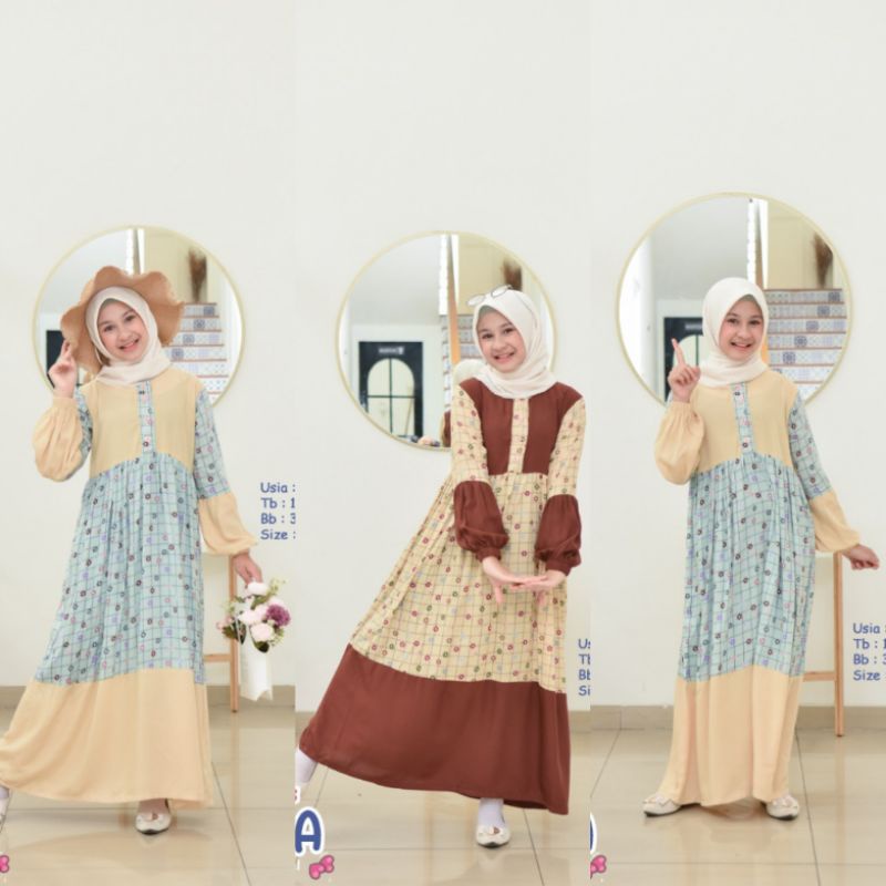 Gamis Anak Vitto Zara Longdress Anak Tanggung Remaja 6-14 Tahun