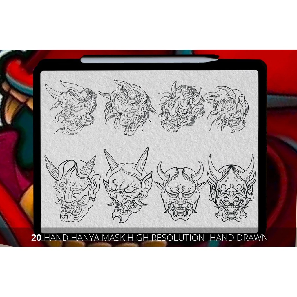 Procreate Brush - Tattoo Mask Stencil Brushes Stamp Vol. 1