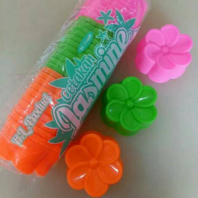 12Pcs Cetakan Kue Bolu Kukus Puding Bunga Melati Jasmin Kamboja 7cm