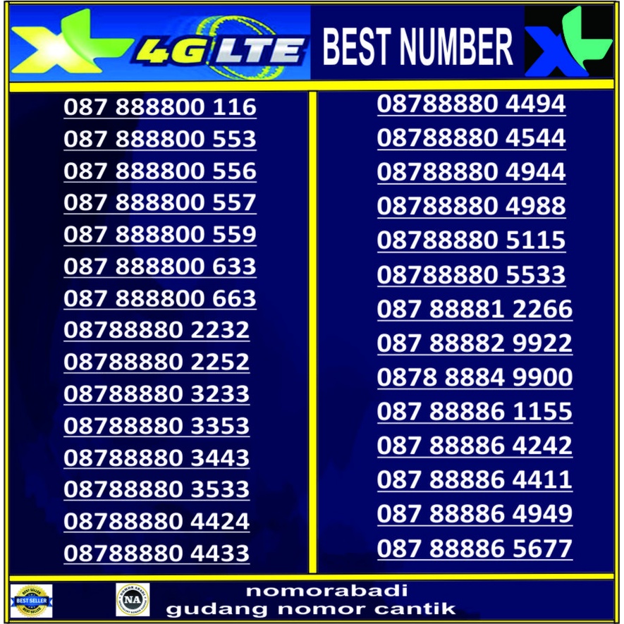 NOMOR CANTIK XL 4G 8888 H150