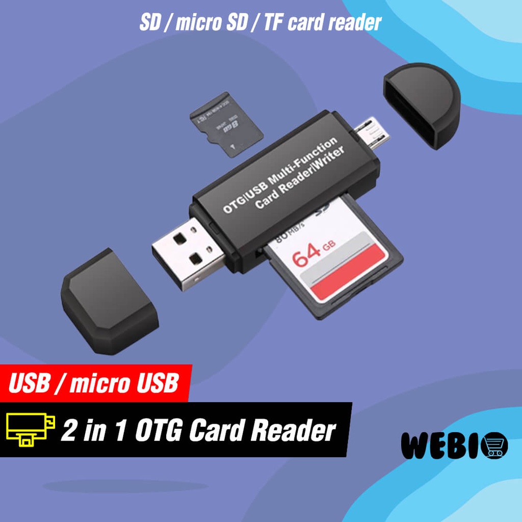 Card Reader USB / Micro USB / SD / Micro SD Card Rider Mini OTG PC HP