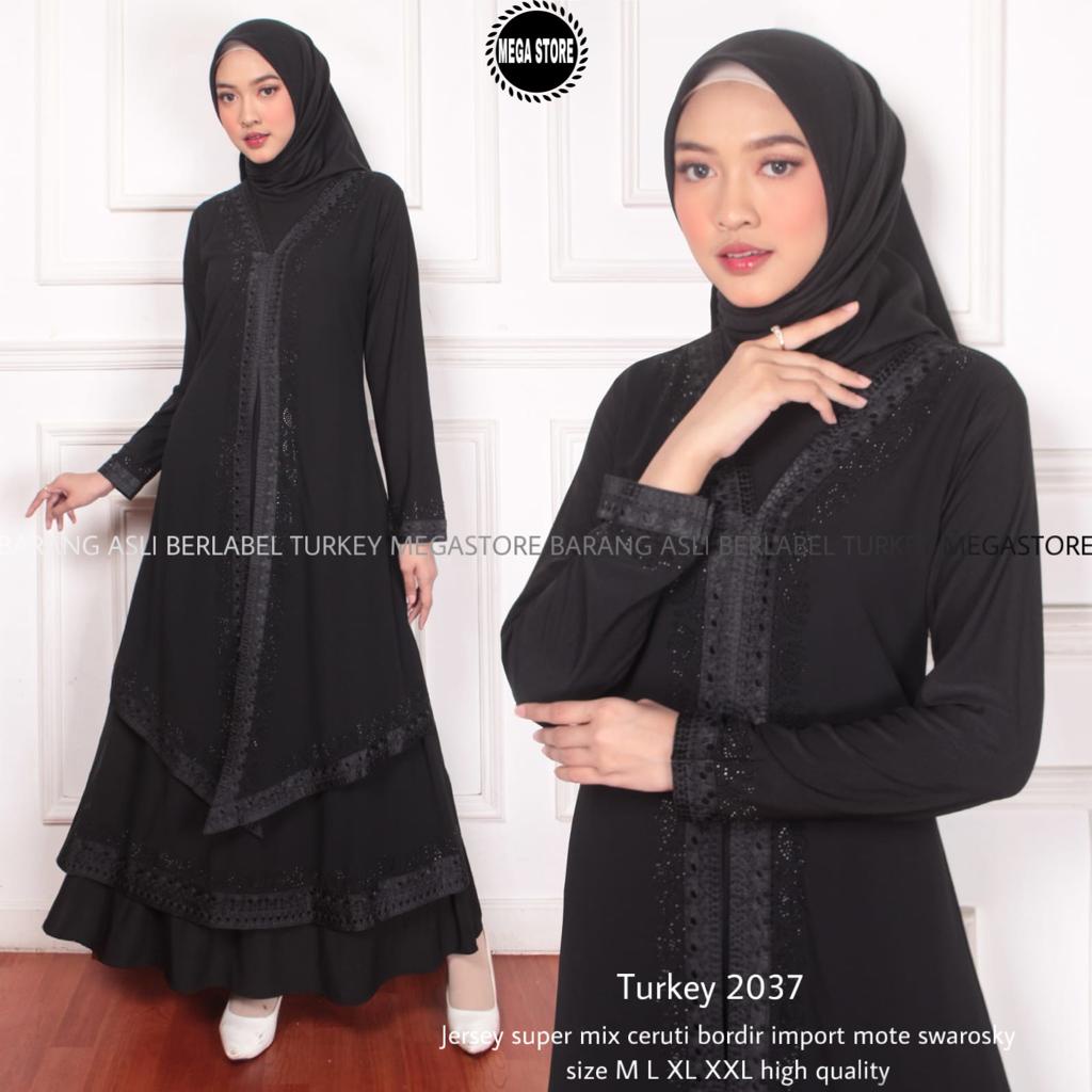 NEW ABAYA TURKEY// ORI BERLABEL MEGASTORE// ABAYA ARAB JUMBO// TURKEY 2037