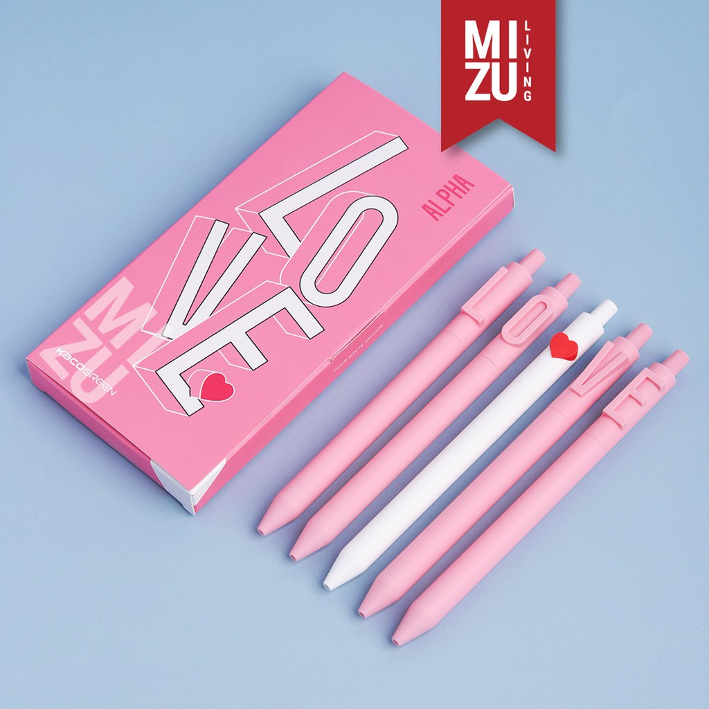 KACO LOVE 5 Ballpoint &amp; Card SET 5 Pulpen &amp; Kartu Ucapan Couples Gift LDR