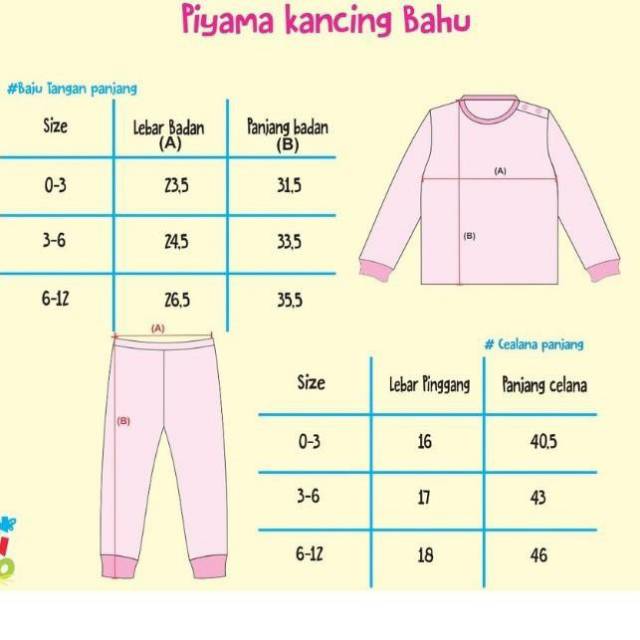 BONBINZOO Piyama Setelan Panjang size 0-3/ 3-6/ 6-12 Bulan SNI