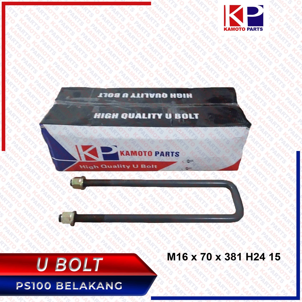 U BOLT BOHEL BAUT U PS100 BELAKANG 15 INCH M16 x 70 x 381 H24