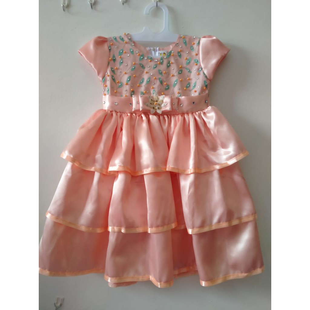 Gaun Anak 4 tahun Perempuan Import sampai 12 tahun Bahan Satin Adem Dress Pesta Anak Murah KA61