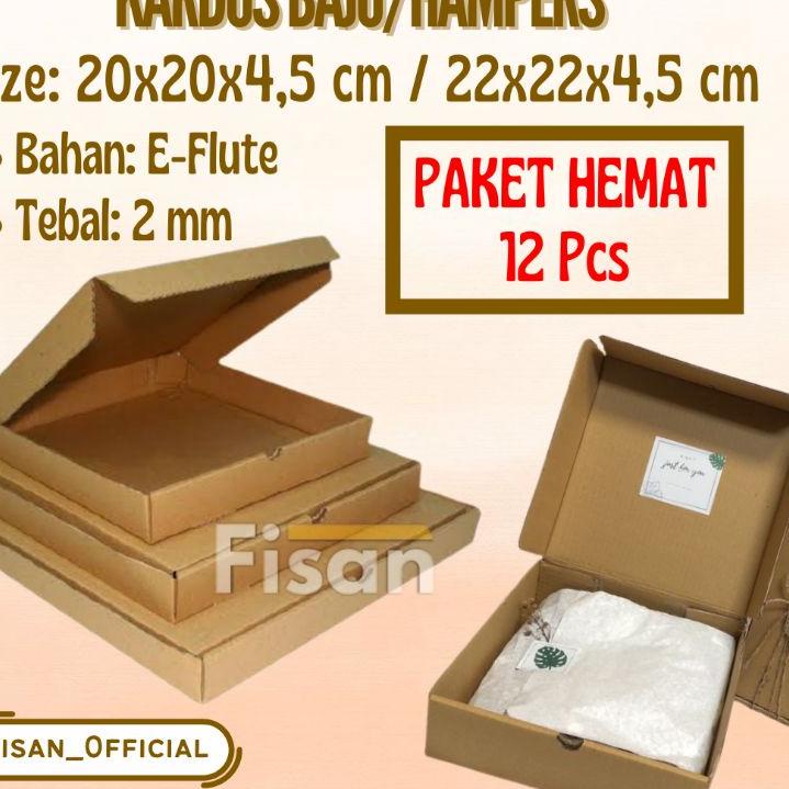 

♟ 12 Pcs Kardus Dus Gift Box Hampers Baju Pizza 20x20x5 / 22x22x5 ✮