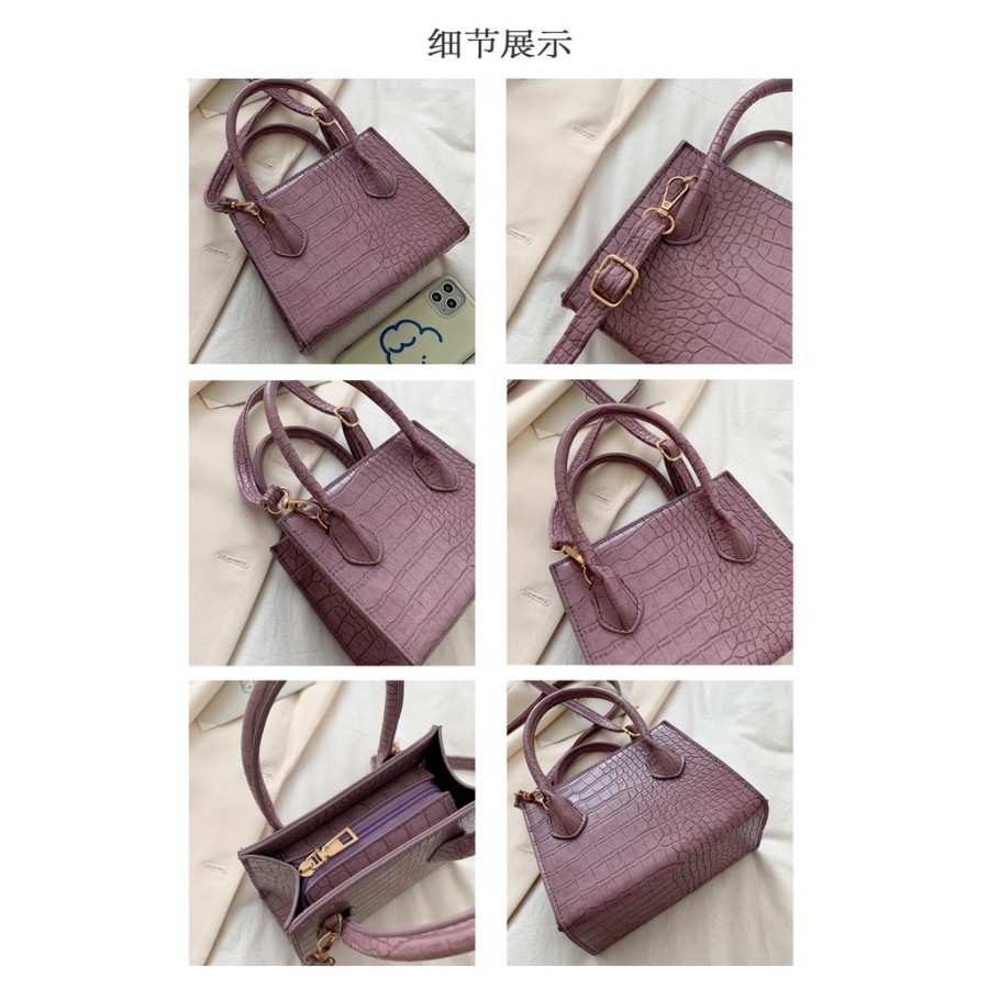 TM-58 tas bahu selempang wanita motif crocodile import korea jepang