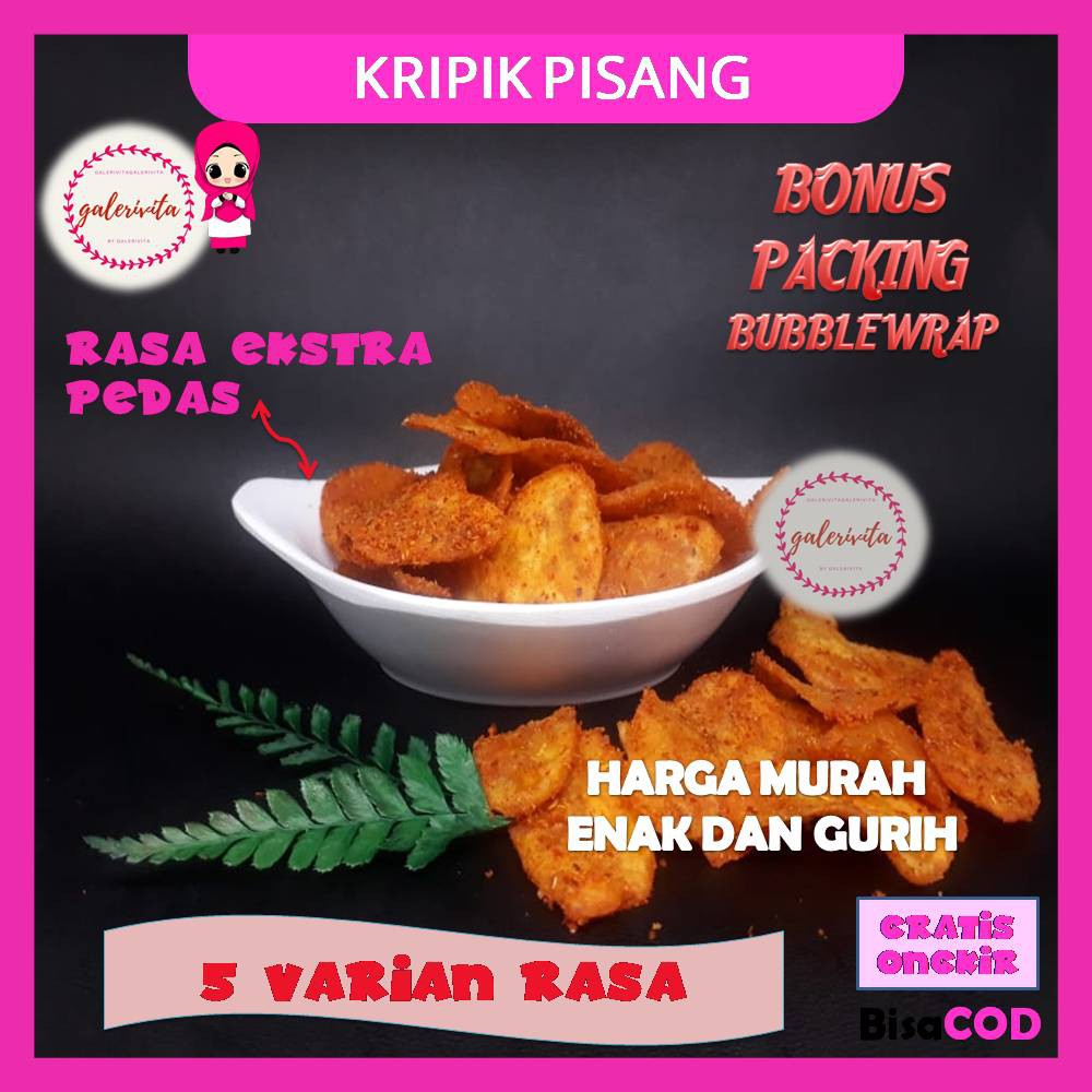 

Keripik Pisang Gurih Renyah Aneka Rasa Cokelat Manis Pedas Original 30 Gram Free Bubble Wrap