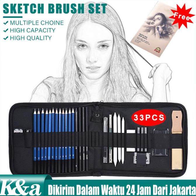 

Barang TersediaIsi 33/48 Pensil Pencil Set Drawing Kit Tools